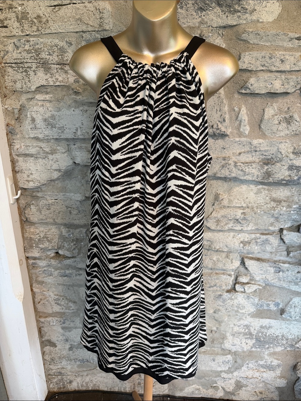 Reversible Zebra Print or Black Dress